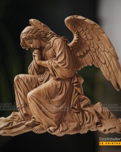 Angel praying relief cnc and stl