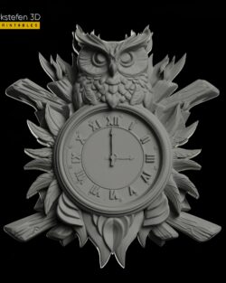 Owl clock Stl 3D printable and cnc