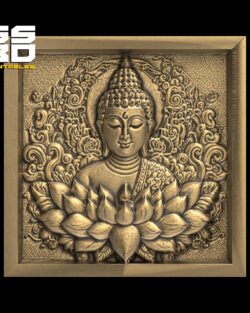 Buddha cnc carving frame 3d model