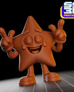 Cheerful Star Smiley Emoji 3D Printable STL for Your Space