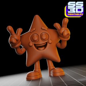 Cheerful Star Smiley Emoji 3D Printable STL for Your Space