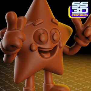 Cheerful Star Smiley Emoji 3D Printable STL for Your Space
