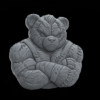 Angry Teddy Bear Warrior 3D Bas-Relief Model for CNC and 3D Printing - Image 2