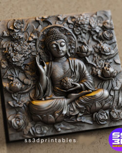 Buddha Divine Bas-Relief – 3D Printable & CNC Ready STL File