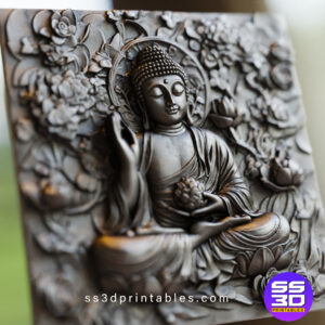 Buddha Divine Bas-Relief - 3D Printable & CNC Ready STL File - Image 3