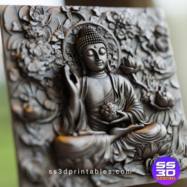 Buddha Divine Bas-Relief - 3D Printable & CNC Ready STL File - Image 3