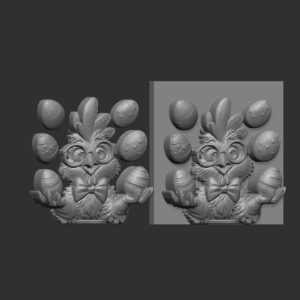 Easter Chick Decor – 3D Model for CNC and 3D Printing