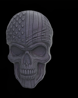 Patriotic Skull 3D Model for CNC and 3D Printing | Bas-Relief Engraving