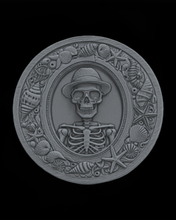Skeleton Beachcomber 3D Bas-Relief Model for CNC and 3D Printing
