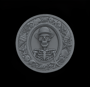 Skeleton Beachcomber 3D Bas-Relief Model for CNC and 3D Printing