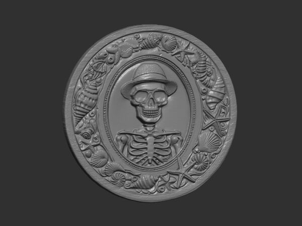 Skeleton Beachcomber 3D Bas-Relief Model for CNC and 3D Printing - Image 2