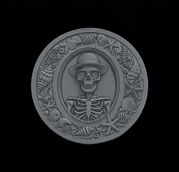 Skeleton Beachcomber 3D Bas-Relief Model for CNC and 3D Printing