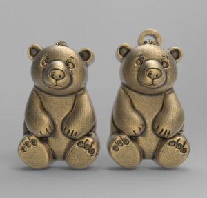Bear Keychain 3D Model for 3D Printing and CNC Carving
