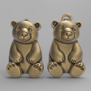 Bear Keychain 3D Model for 3D Printing and CNC Carving