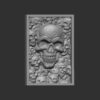 Skull Wall Panel 3D Bas-Relief Model for CNC and 3D Printing - Image 2