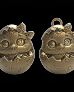 Easter Chick in Egg 3D Model – STL File for 3D Printing & CNC Engraving