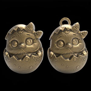 Easter Chick in Egg 3D Model – STL File for 3D Printing & CNC Engraving