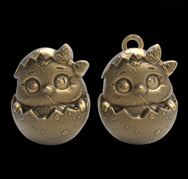 Easter Chick in Egg 3D Model - STL File for 3D Printing & CNC Engraving