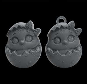 Easter Chick in Egg 3D Model - STL File for 3D Printing & CNC Engraving - Image 2
