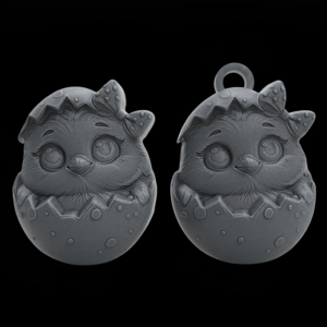 Easter Chick in Egg 3D Model – STL File for 3D Printing & CNC Engraving