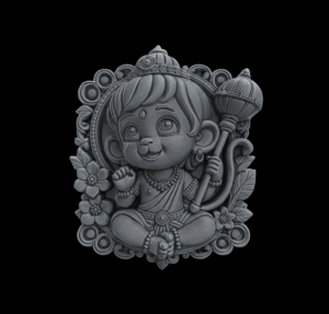Baby Hanuman 3D Model - STL File for 3D Printing & CNC Carving - Image 2