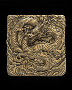 Dragon Bas-Relief Artwork STL File for 3D Printing & CNC Engraving
