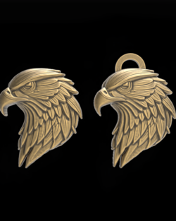 Eagle Head 3D Model for CNC Carving and Jewelry Design