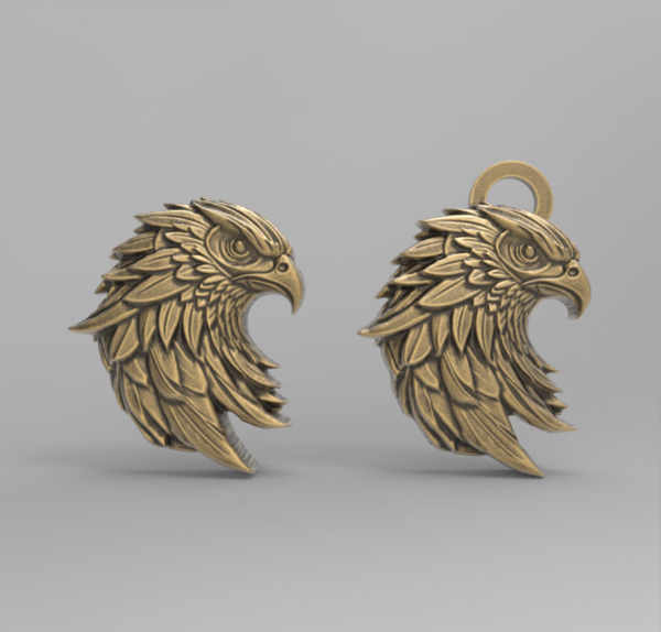 Eagle Head 3D Model for CNC Carving and Jewelry Design - Image 2