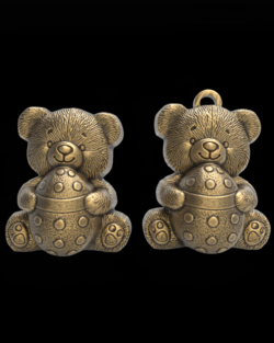Teddy Bear with Easter Egg 3D Model for CNC Carving and 3D Printing