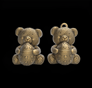 Teddy Bear with Easter Egg 3D Model for CNC Carving and 3D Printing