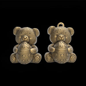 Teddy Bear with Easter Egg 3D Model for CNC Carving and 3D Printing