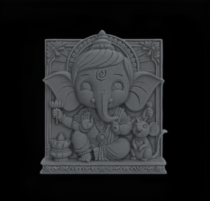 Cute Ganesha Bas-Relief Artwork STL File for 3D Printing - Image 2