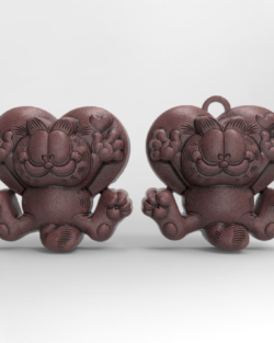 valentines day garfield cat  heart keychain