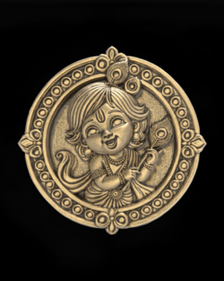 God  Krishna 3D Model for CNC Bas-Relief and 3D Printing