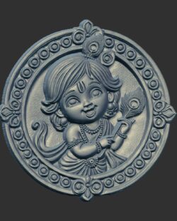 God  Krishna 3D Model for CNC Bas-Relief and 3D Printing