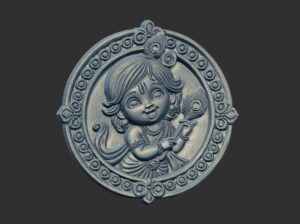 God  Krishna 3D Model for CNC Bas-Relief and 3D Printing - Image 2