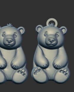 Bear Keychain 3D Model for 3D Printing and CNC Carving