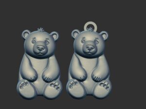 Bear Keychain 3D Model for 3D Printing and CNC Carving - Image 2