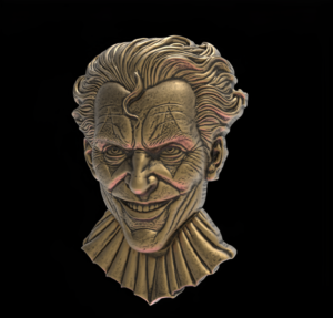 Joker Face Bas-Relief 3D Model for CNC and 3D Printing - Image 2