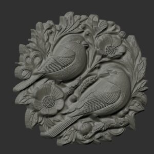 love birds walldeor cnc and 3dprinting