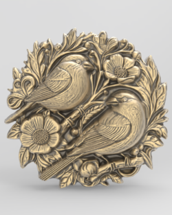 love birds walldeor cnc and 3dprinting