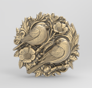 love birds walldeor cnc and 3dprinting