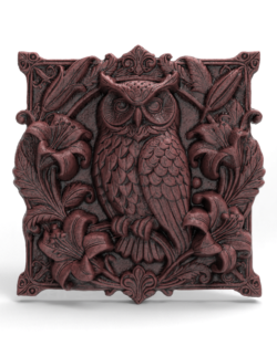 Owl Bas-Relief 3D Model for CNC Carving and 3D Printing