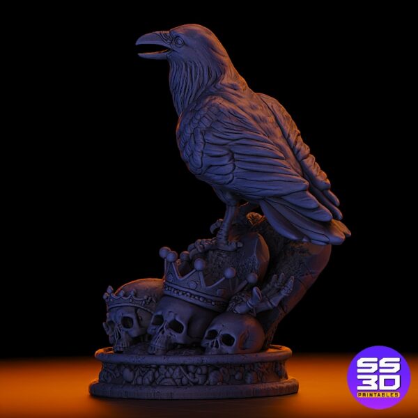 Raven 3D Sculpture Art – High-Detail Printable STL File - Image 3