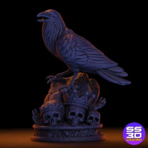 Raven 3D Sculpture Art – High-Detail Printable STL File