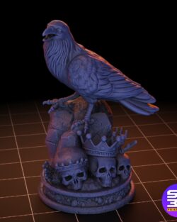 Raven 3D Sculpture Art – High-Detail Printable STL File