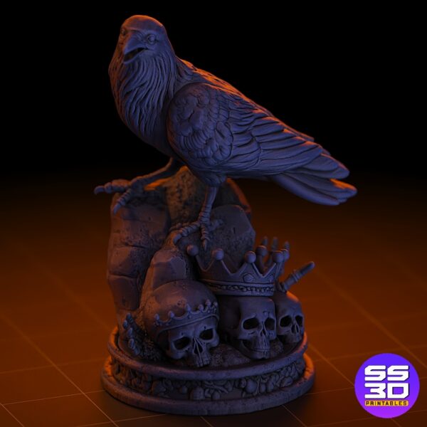 Raven 3D Sculpture Art – High-Detail Printable STL File - Image 4