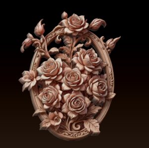 Rose Relief Decor – 3D Printable & CNC STL - Image 2