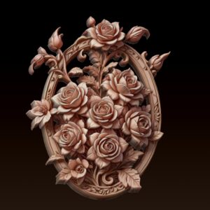 Rose Relief Decor – 3D Printable & CNC STL
