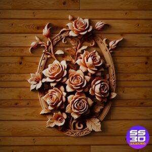 Rose Relief Decor – 3D Printable & CNC STL - Image 4